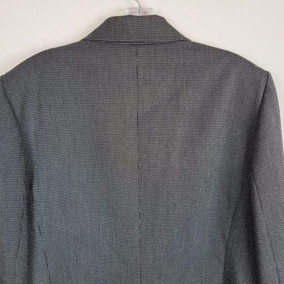 Tahari Black Checker Single Breasted One Button Peak Lapel Collar Blazer Size 14 - Picture 6 of 9